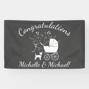 Chihuahua Dog Baby shower Modern Gray Spandoek