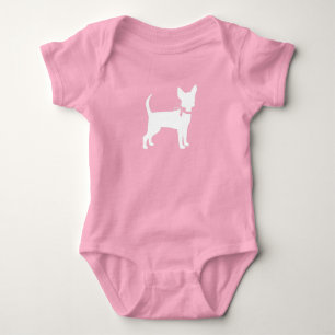 Chihuahua Dog Baby shower Pink Girl Romper