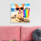 Chihuahua Dog bij het strand Canvas Afdruk (Insitu (Woonkamer))