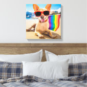 Chihuahua Dog bij het strand Canvas Afdruk (Insitu (Slaapkamer))