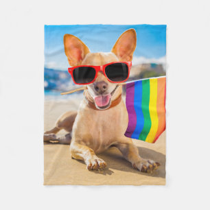 Chihuahua Dog bij het strand Fleece Deken