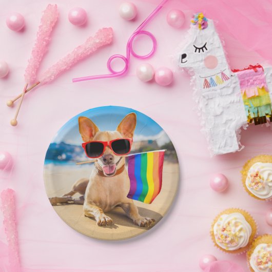 Chihuahua Dog bij het strand Papieren Bordje (Feest)