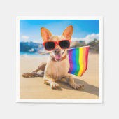 Chihuahua Dog bij het strand Servet (Voorkant)