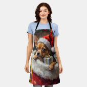 Chihuahua Dog Christmas Stocking Surprise Art Schort (Gedragen)
