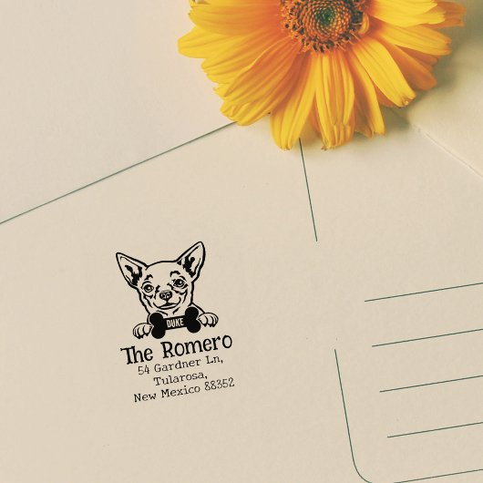Chihuahua Dog, Custom Return Address Rubberstempel