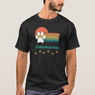 Chihuahua Dog Dad Man  Retro Sunset T-shirt