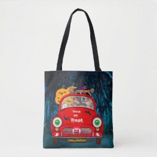 Chihuahua Dog Driving Car Scary Halloween Draagtas