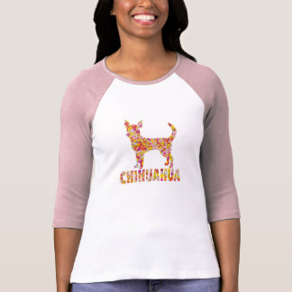 Chihuahua Dog Floral Silhouette T-shirt