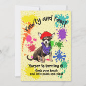 Chihuahua Dog Fun Art Verjaardagsfeest Uitnodiging (Voorkant)