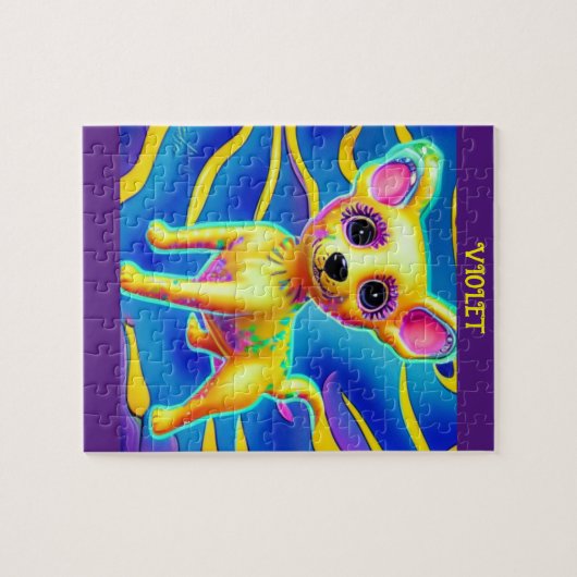 CHIHUAHUA DOG GEPUBLICEERD MET GEPERSONALISEERDE N LEGPUZZEL (Horizontaal)