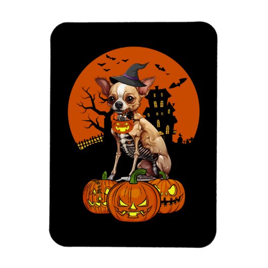 Chihuahua Dog Halloween Magneet (Verticaal)