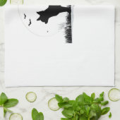 Chihuahua Dog � Halloween Moon Silhouette Classic Theedoek (Gevouwen)