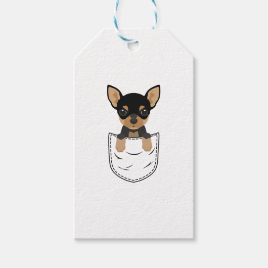 Chihuahua Dog in Pocket Cadeaulabel (Voorkant)