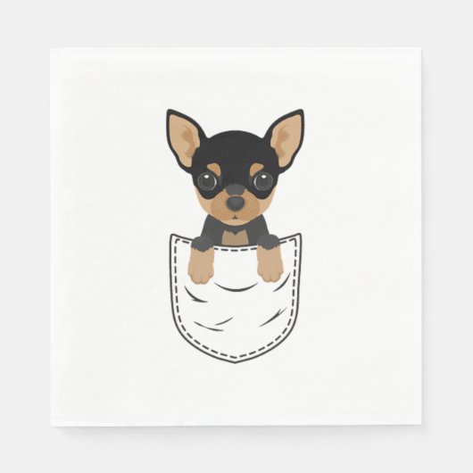 Chihuahua Dog in Pocket Servet (Voorkant)