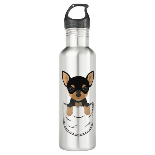 Chihuahua Dog in Pocket Waterfles (Voorkant)