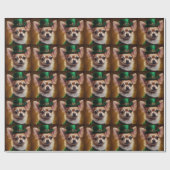 Chihuahua Dog in St. Patrick's Day Dress Cadeaupapier (Vlak)