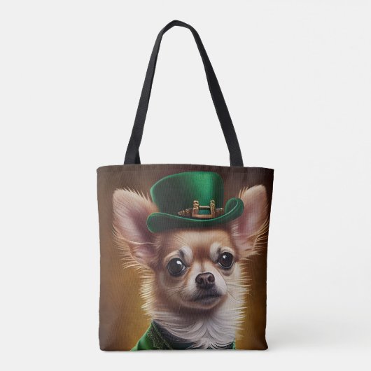Chihuahua Dog in St. Patrick's Day Dress Draagtas (Achterkant)