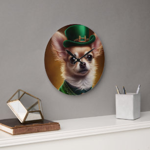 Chihuahua Dog in St. Patrick's Day Dress Grote Klok