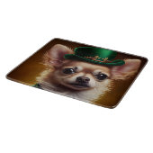 Chihuahua Dog in St. Patrick's Day Dress Snijplank (Hoek)