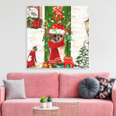 Chihuahua Dog Kerstmis Canvas Afdruk (Insitu (Woonkamer))