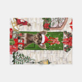 Chihuahua Dog Kerstmis Fleece Deken (Voorkant (Horizontaal))