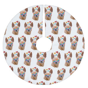 Chihuahua Dog met harten Valentijnsdag Kerstboom Rok