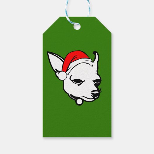 Chihuahua Dog met kerstkerstkerstkerstkerstkerstke Cadeaulabel (Voorkant)
