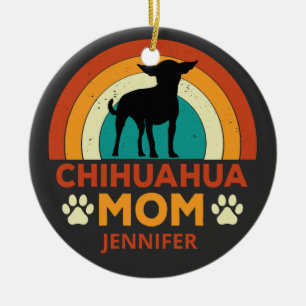Chihuahua Dog Moeder Zonsondergang Keramisch Ornament