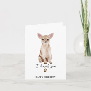 Chihuahua Dog Mum Puppy Pets Paw Birthday Kaart