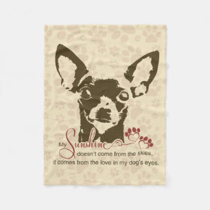 Chihuahua Dog My Sunshine Fleece Deken