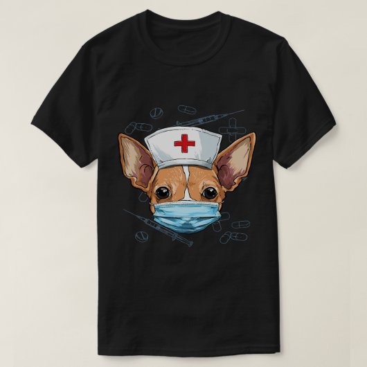 Chihuahua Dog Nurse RN Nursing School Afstuderen T-shirt (Design voorkant)