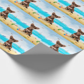 Chihuahua Dog op strand Cadeaupapier (Hoek)