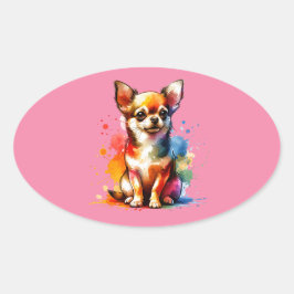 Chihuahua Dog Ovale Sticker
