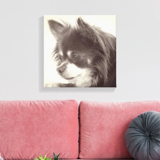 Chihuahua Dog Portrait Canvas Afdruk (Insitu (Woonkamer))