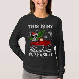 Chihuahua Dog Rood vrachtwagen met kerstboom T-shirt