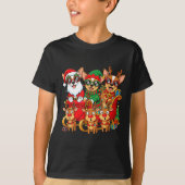 Chihuahua Dog Santa Reindeer Elf Christmas Womens T-shirt (Voorkant)