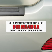Chihuahua Dog Security Bumpersticker (Op auto)