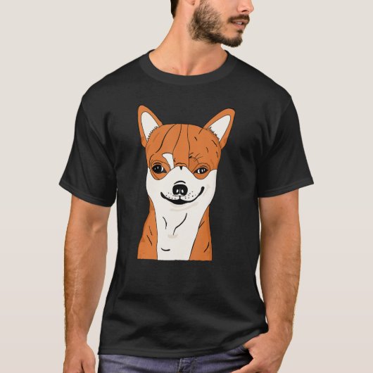 Chihuahua Dog Shirt Funny Chihuahua Smiling Face (Voorkant)