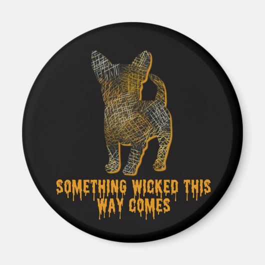 Chihuahua Dog Silhouette Fun Halloween Magnet Magneet (Voorkant)