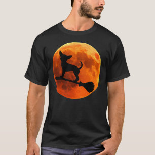 Chihuahua Dog Silhouette Moon Halloween T-shirt
