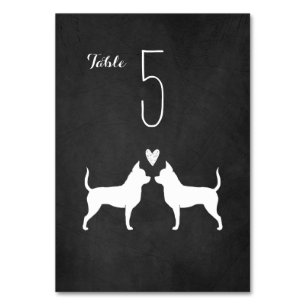Chihuahua Dog Silhouettes Wedding Reception Kaart