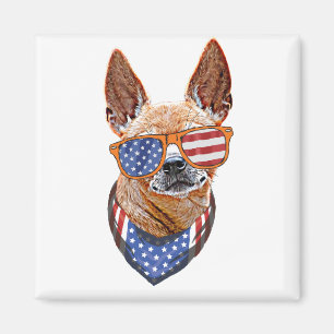 Chihuahua Dog USA American Independence 4 juli Magneet