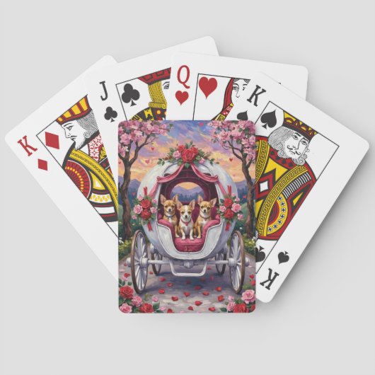 Chihuahua Dog Valentine's Day Pokerkaarten (Achterkant)