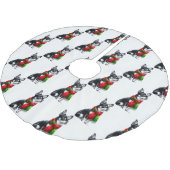 Chihuahua draagt een wintersjaal kerstboom rok (Gekanteld)