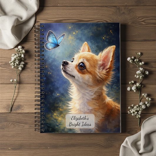 Chihuahua en Blauwe Vlinder Notitieboek