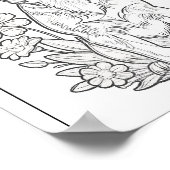 Chihuahua en Spring Flowers Kleurplaat Poster (Hoek)