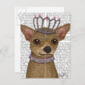 Chihuahua en Tiara Briefkaart (Voorkant / Achterkant)