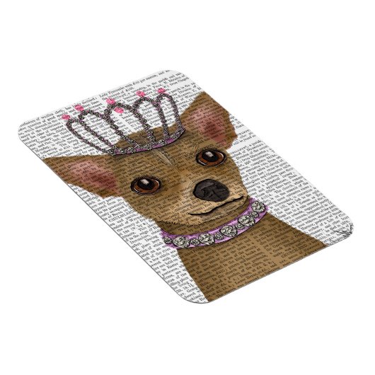 Chihuahua en Tiara Magneet (Rechterzijde)