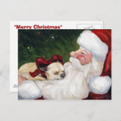 "Chihuahua et Père Noël" Carte postale de Noël de  (Devant / Derrière)
