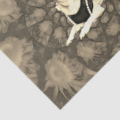 Chihuahua Floral Sepia Decoupage Dog Art Tissuepapier (Detail)